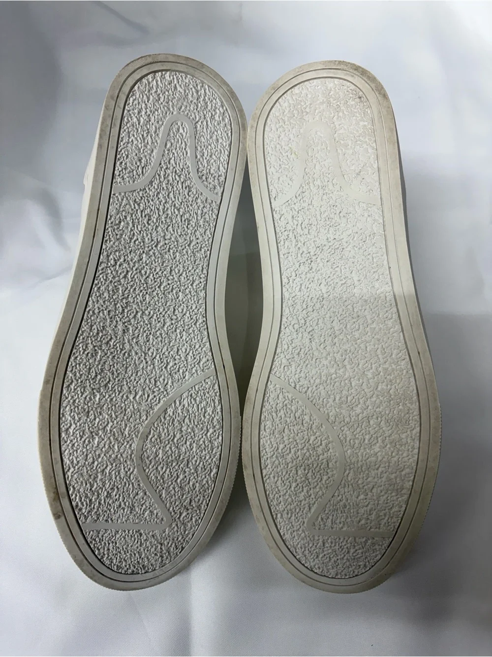 Nordstrom White Slip-On Leather Sneakers with Silver Heel Accent
